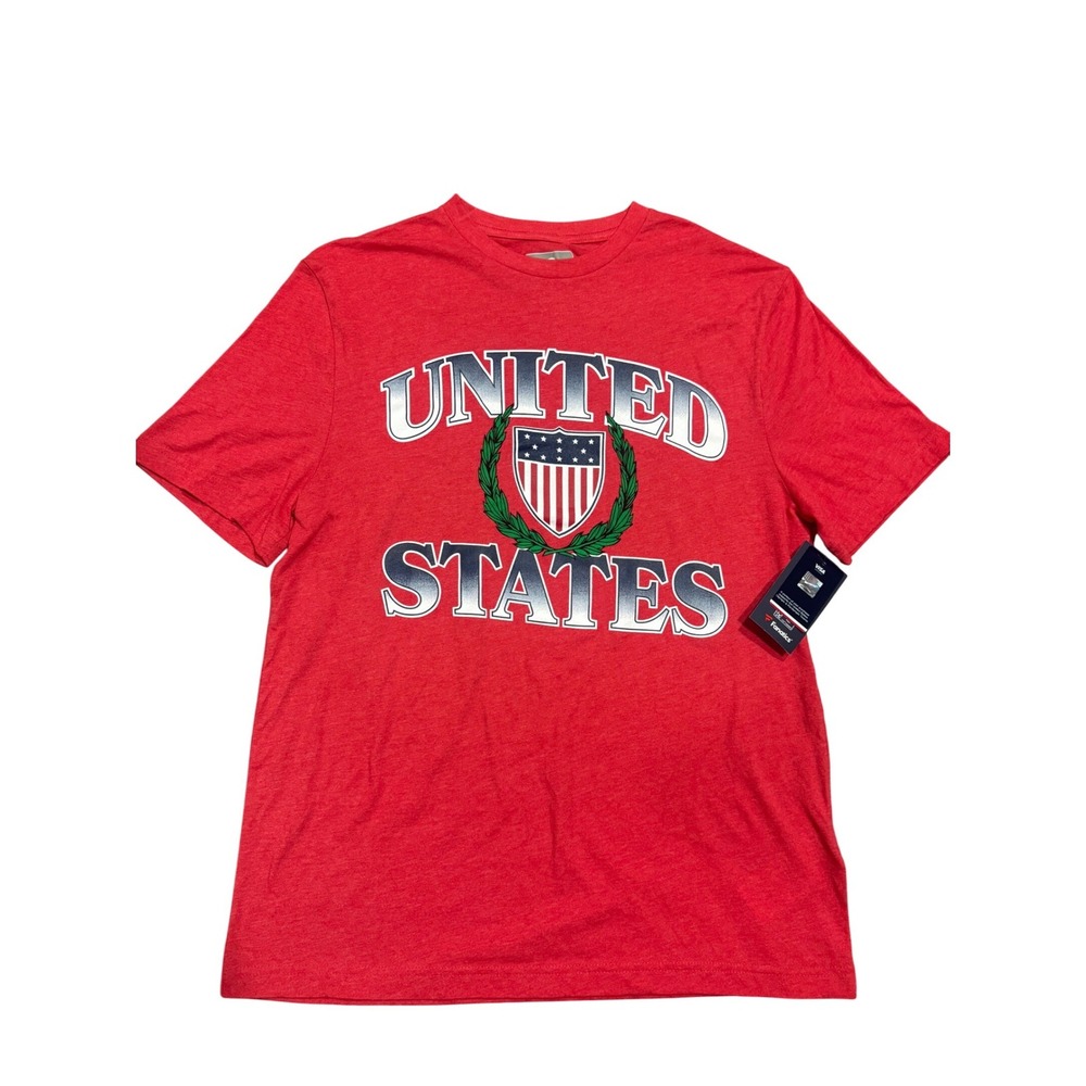 Fanatics United States Graphic T-Shirt Mens Large Red Heathered Short Sleeve New